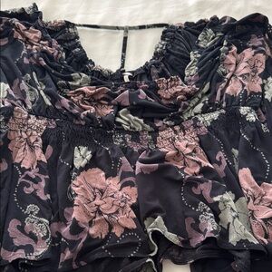 Free people 
Floral Ruffled Blouse